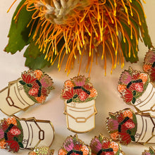 Load image into Gallery viewer, Protea Bucket Enamel Pin