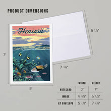 Load image into Gallery viewer, GREETING CARD Hawaii, Colorful Fish & Sunset