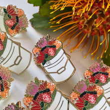 Load image into Gallery viewer, Protea Bucket Enamel Pin