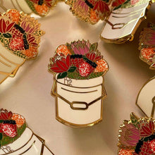 Load image into Gallery viewer, Protea Bucket Enamel Pin