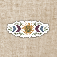 Load image into Gallery viewer, Floral Sun and Moon Phase Sticker
