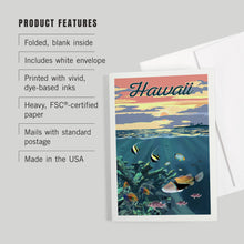 Load image into Gallery viewer, GREETING CARD Hawaii, Colorful Fish & Sunset