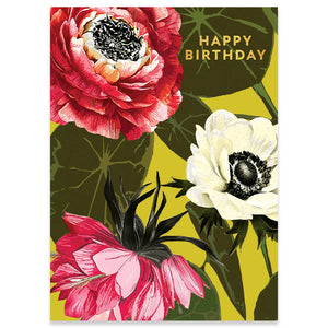 YELLOW FLORAL | CARTE BIRTHDAY CARD: Priced