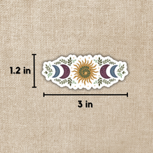 Load image into Gallery viewer, Floral Sun and Moon Phase Sticker
