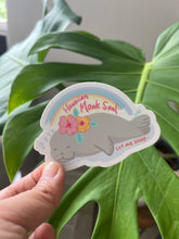 Load image into Gallery viewer, Kawaii Sleepy Monk Seal Sticker - Kawaii Hawaii
