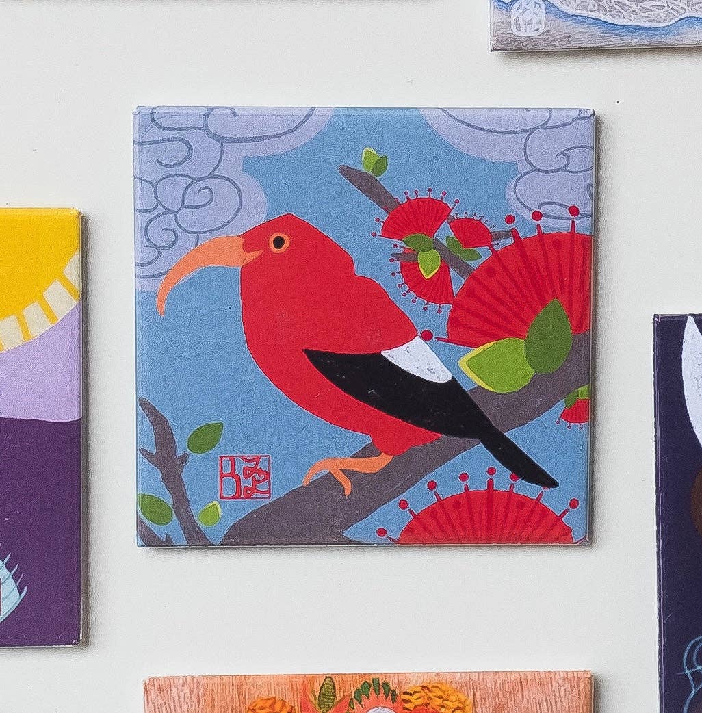 ʻIʻiwi & ʻŌhiʻa Lehua Magnet