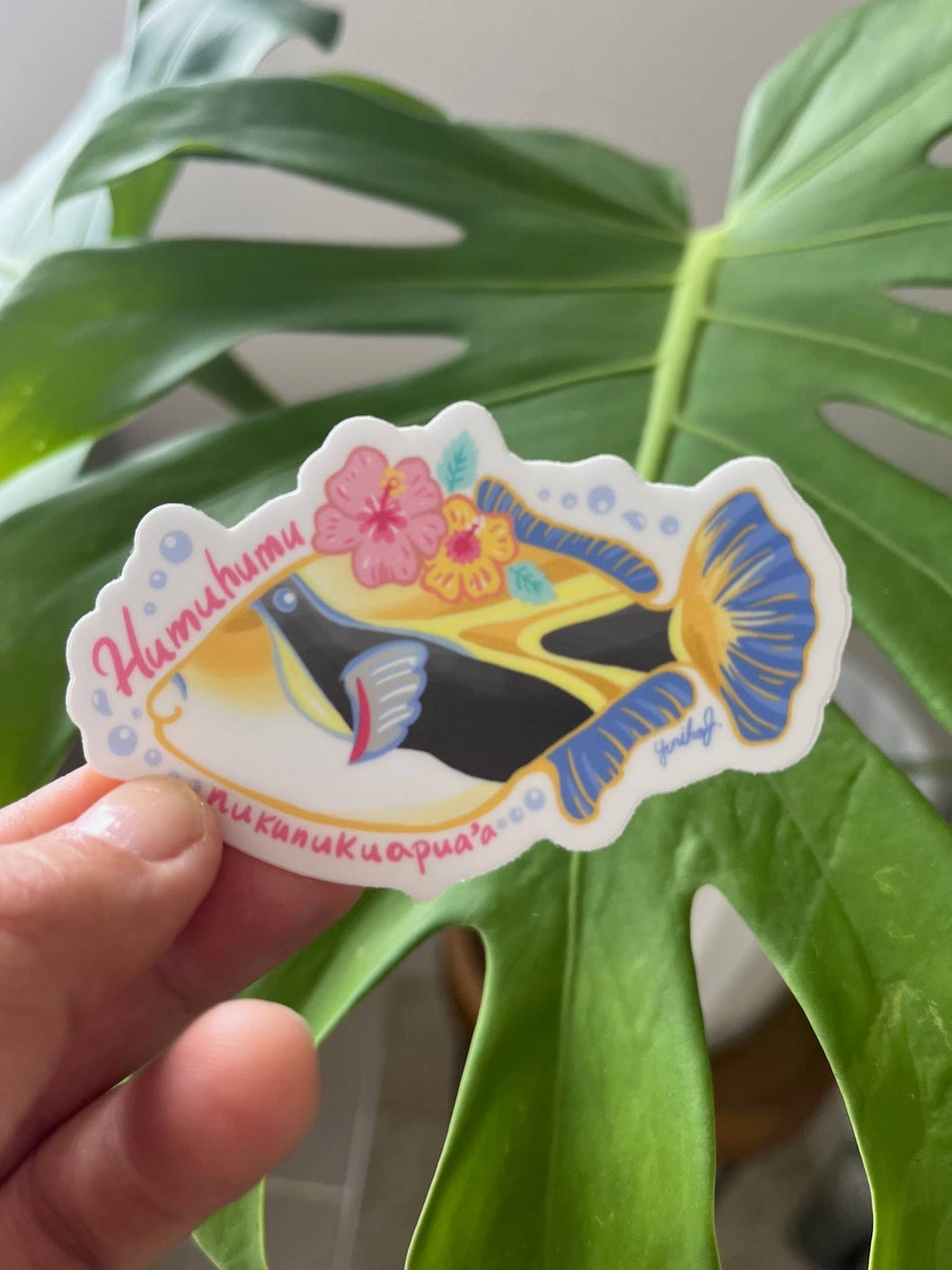 Kawaii Humhumunukunukuapua'a Sticker - Kawaii Hawaii