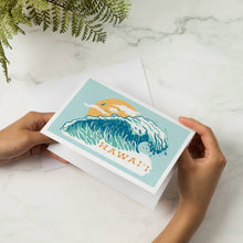 Load image into Gallery viewer, GREETING CARD Hawaii, Distressed Ink, Perfect Wave
