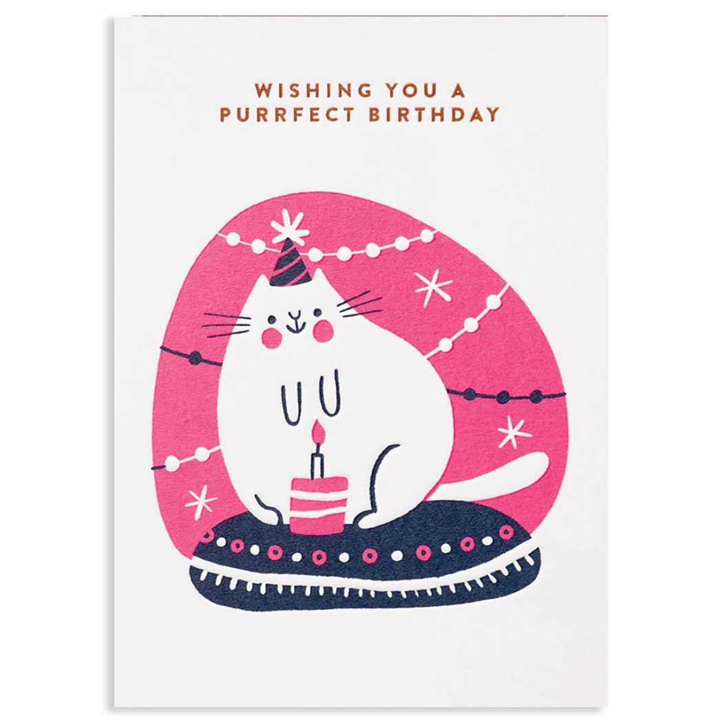 PURRFECT BIRTHDAY GREETING CARD 4.25 x 6.0625