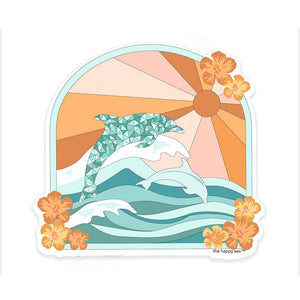 4" Sunset Dolphin  Sticker