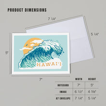 Load image into Gallery viewer, GREETING CARD Hawaii, Distressed Ink, Perfect Wave
