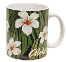 Load image into Gallery viewer, Ceramic Mug 11oz - Plumeria Palm Black
