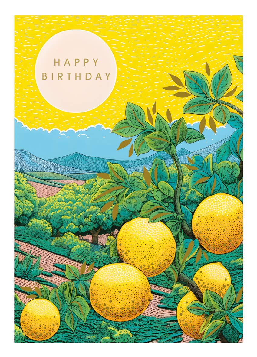 LEMON GROVE BIRTHDAY GREETING CARD 4.5 x 6.25