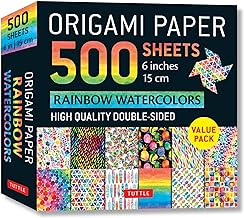 Origami Paper: 500 Sheets Rainbow Watercolors