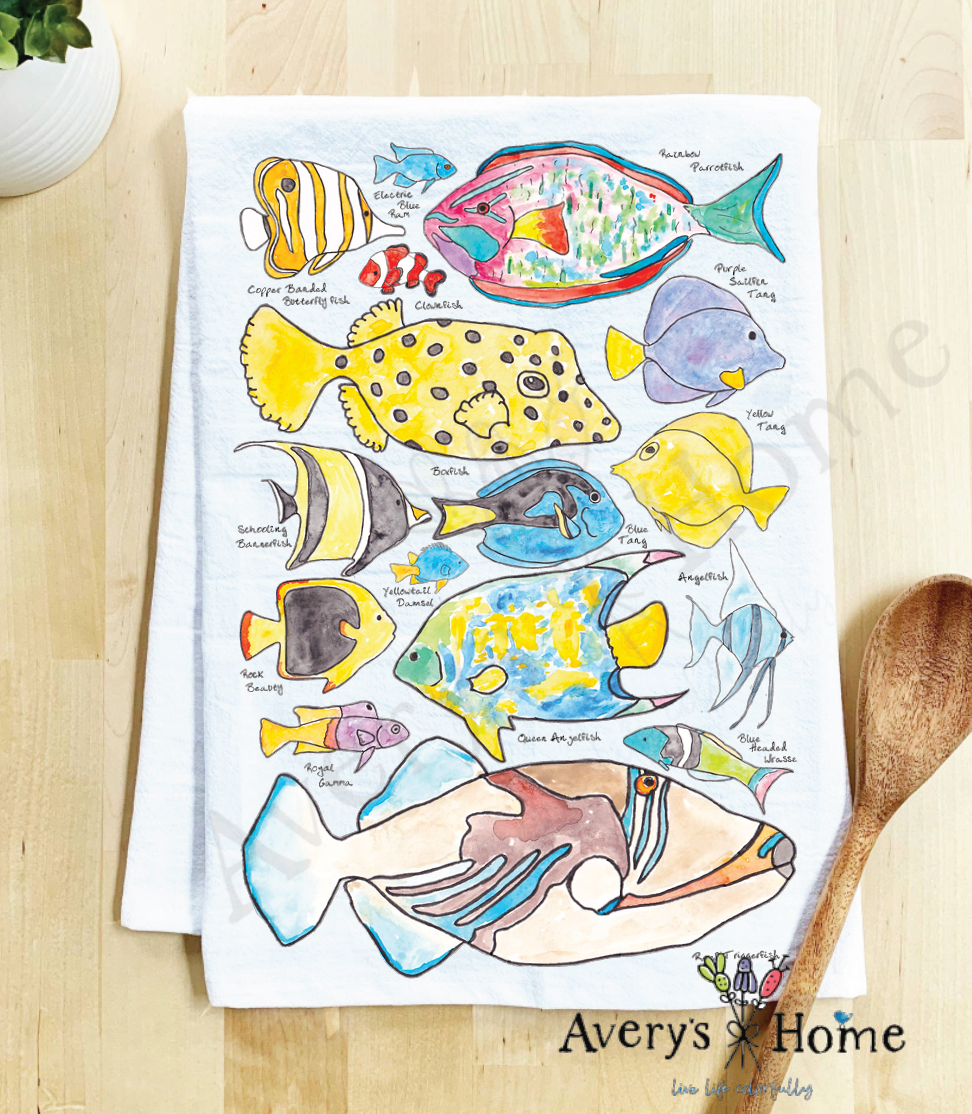 Tropical Fish Ocean Tea Towel