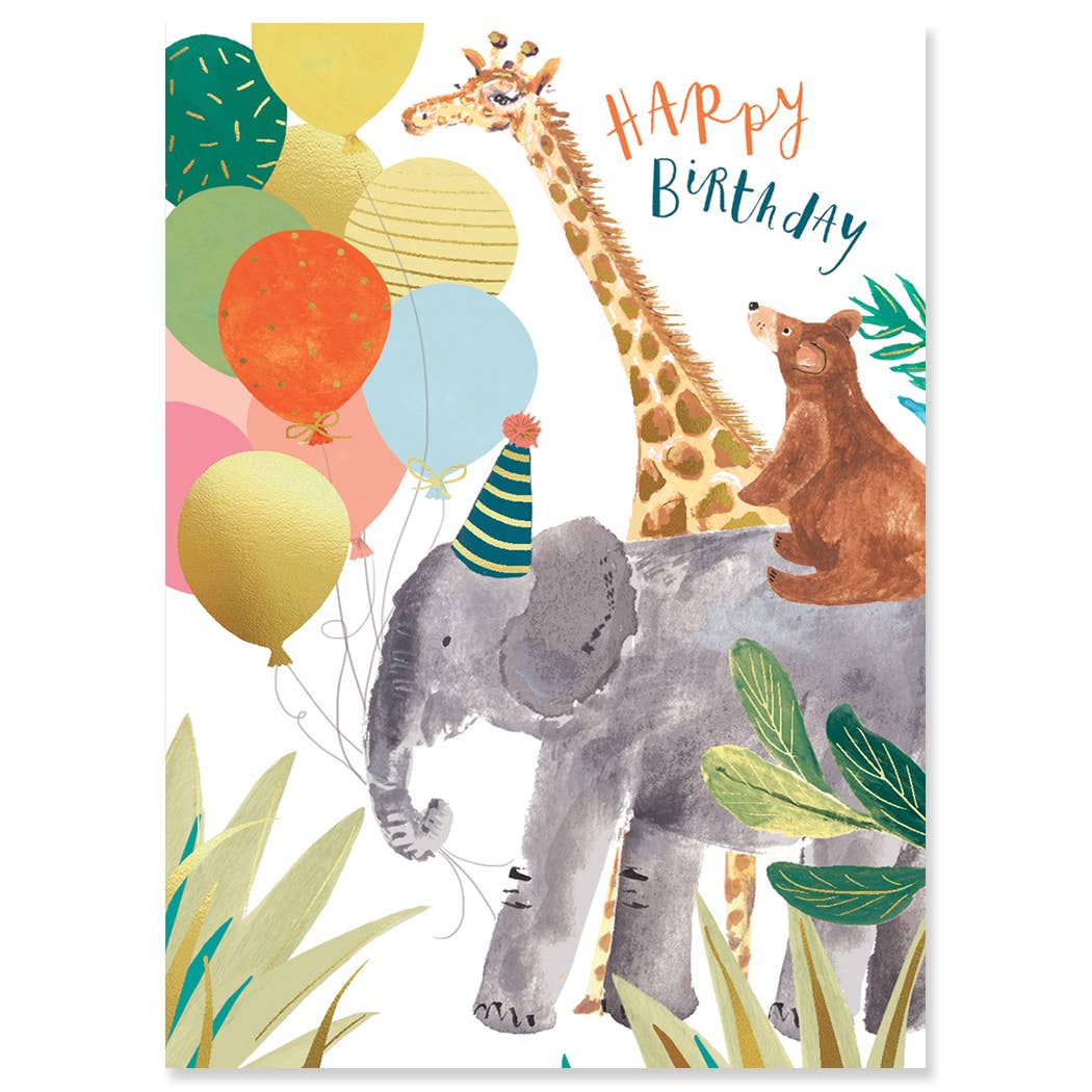 JUNGLE ANIMALS | LOUISE TILER BIRTHDAY CARD: Priced