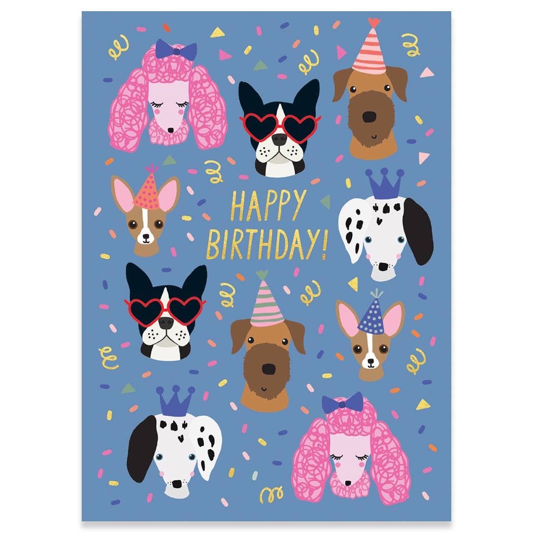 PARTY DOGS | CARTE BIRTHDAY CARD: Priced