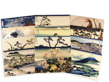 Load image into Gallery viewer, Hokusai Prints Note Cards:  12 Blank Note Cards &amp; Envelopes (6 x 4 inch cards in a box)
