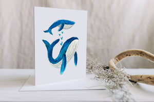 Mama & Baby Whale Greeting Card