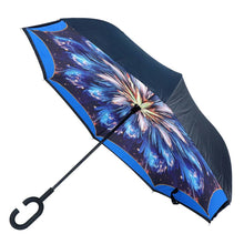 Load image into Gallery viewer, Galaxy Flower Double Layer Inverted Umbrella
