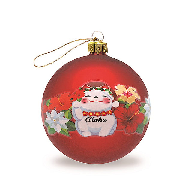 Holiday Lucky Cat Ornament