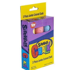 3PC JUMBO SIDEWALK CHALK 4" LLB kids toys