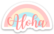 Load image into Gallery viewer, Rainbow Aloha Mini Sticker
