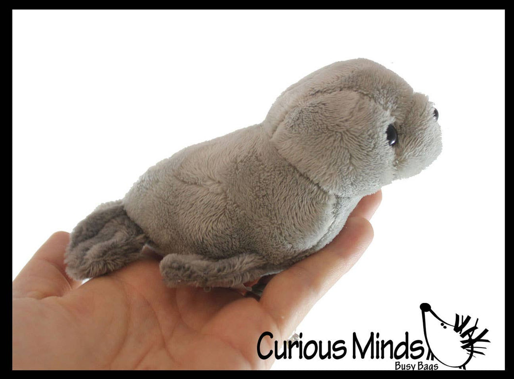 Cute Mini Grey Harbor Seal Plush Stuffed Animal