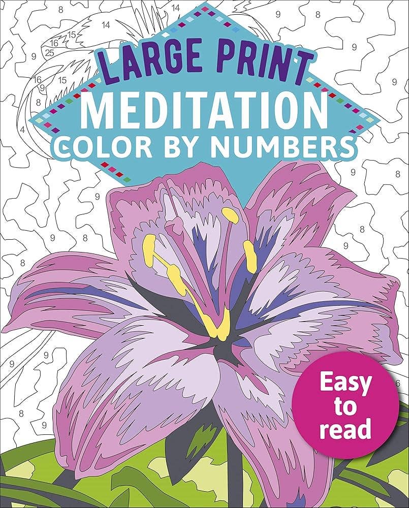 Large Print Meditation Colour By Numbers