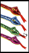 Load image into Gallery viewer, Plush Snake 15&quot; with Shiny Foil Metallic Look
