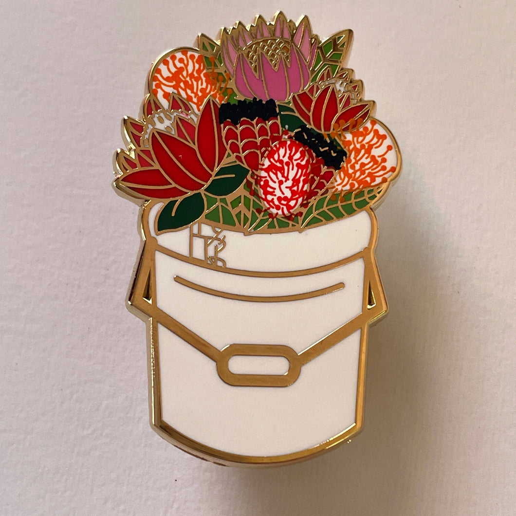 Protea Bucket Enamel Pin