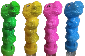 Dinosaur Bubble Wands Display Set, x24 Wands in 4 Colors