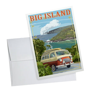 NOTECARD Hawaii Volcanoes National Park Camper Van