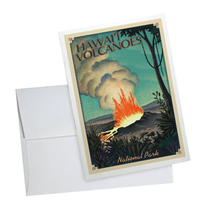 NOTECARD Hawaii Volcanoes National Park Lithograph