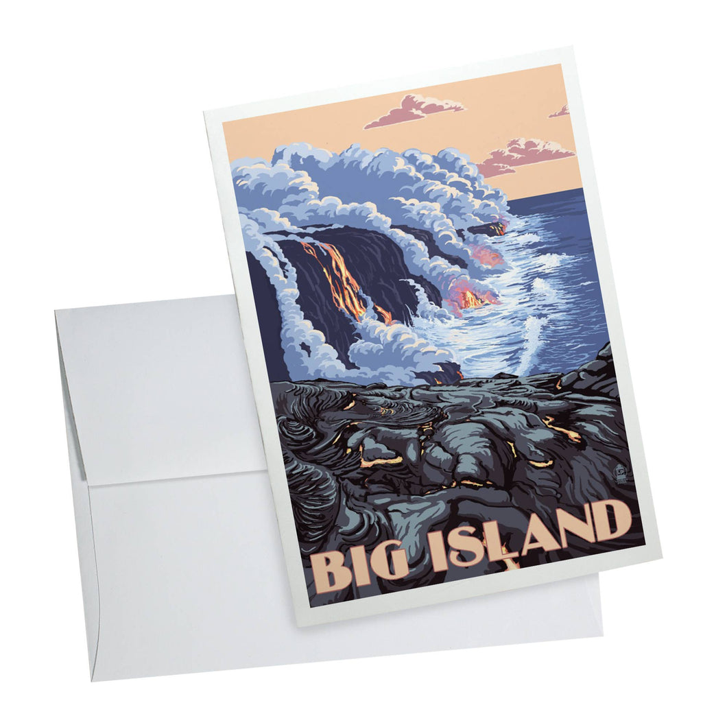 NOTECARD Hawaii, Big Island, Lava Flow Scene