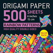 500 Sheets Origami Paper Rainbow Patters